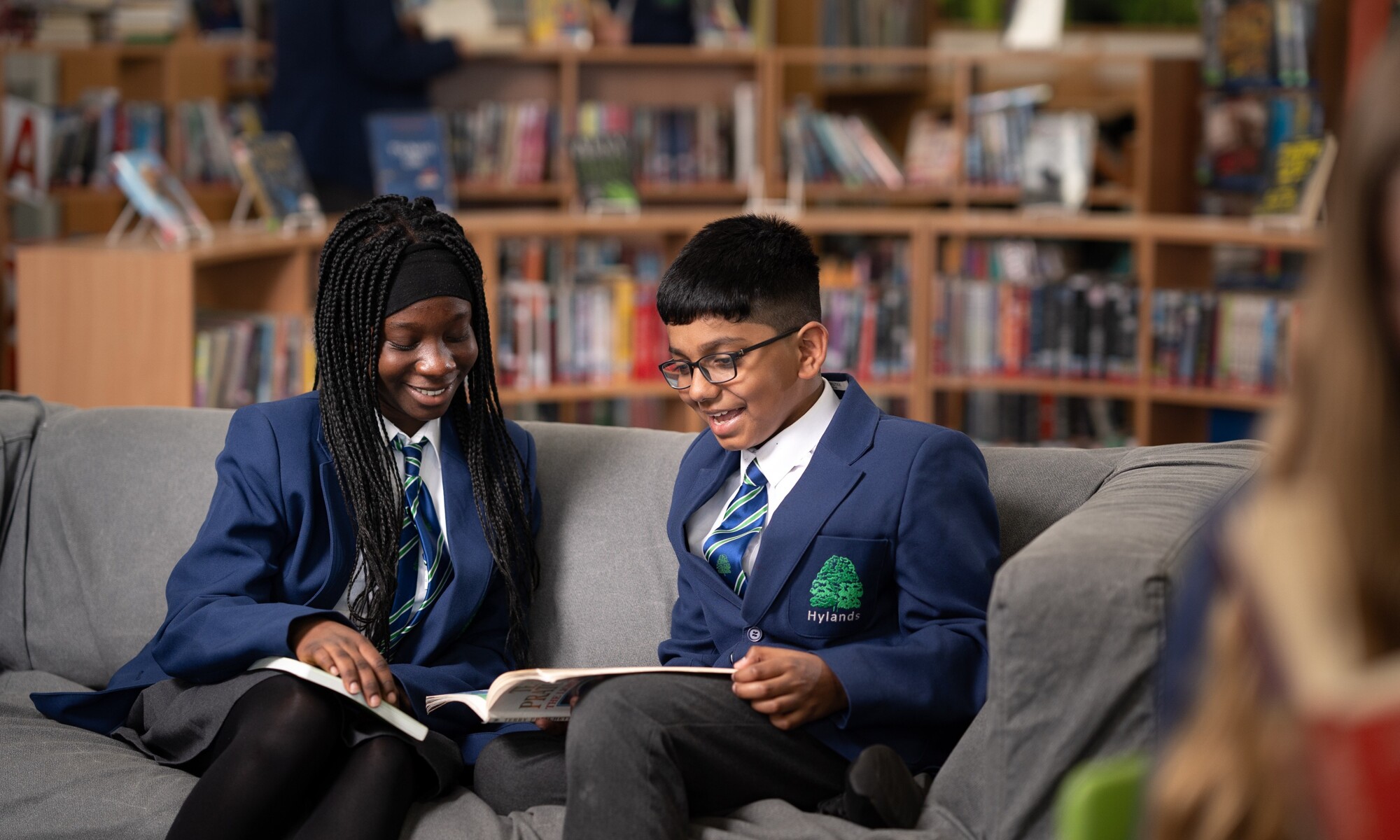 Hylands School image of pupil in the library