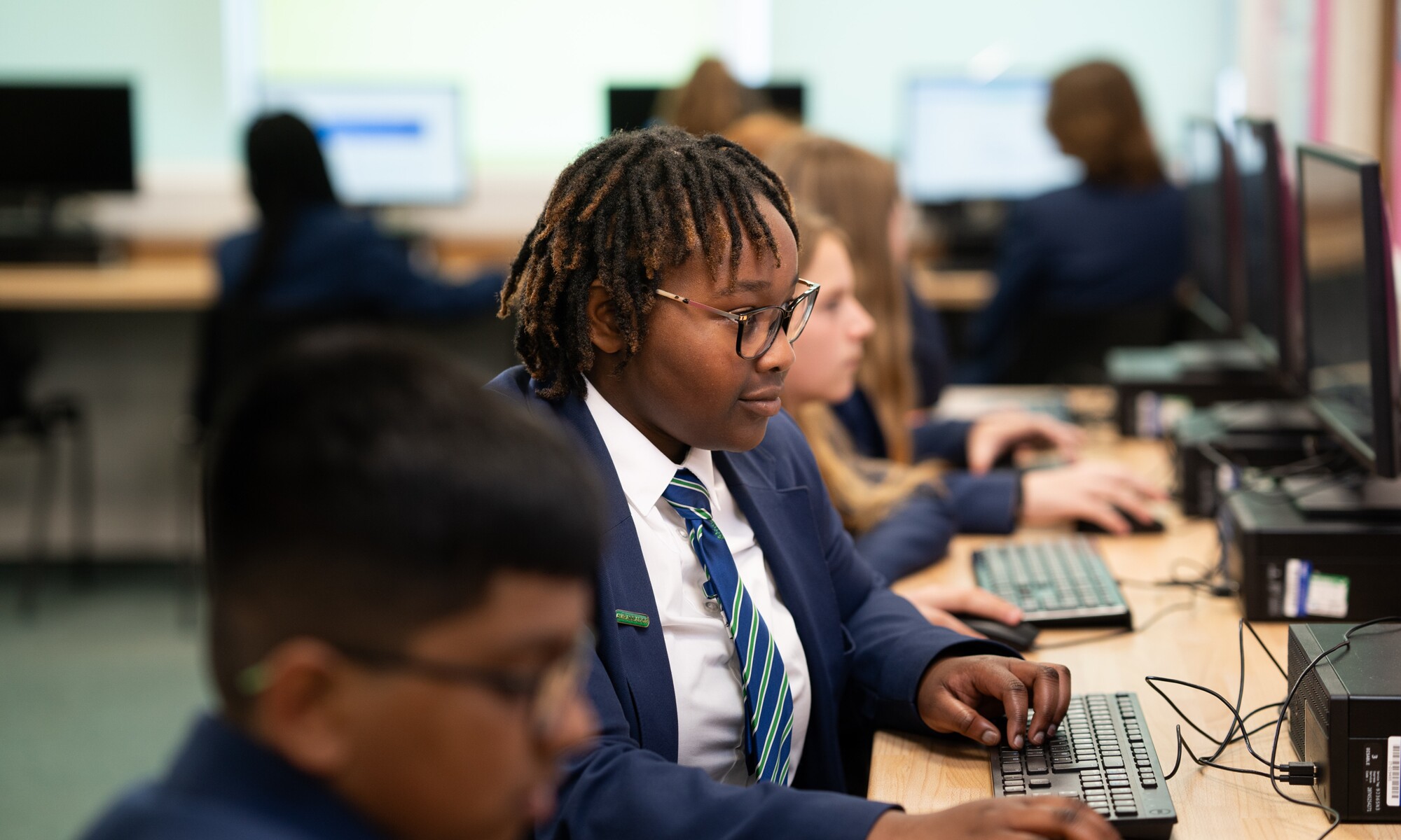 Hylands School pupil in an IT lesson